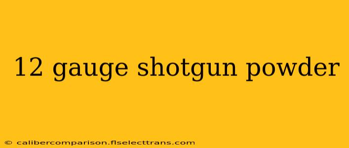 12 gauge shotgun powder