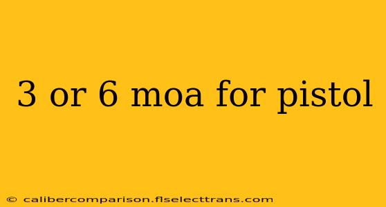 3 or 6 moa for pistol