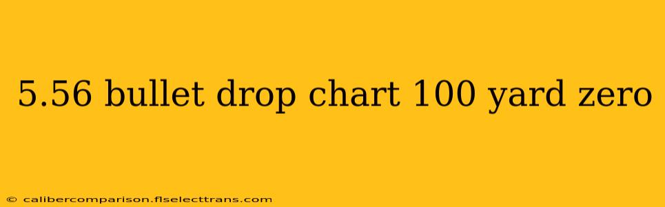 5.56 bullet drop chart 100 yard zero