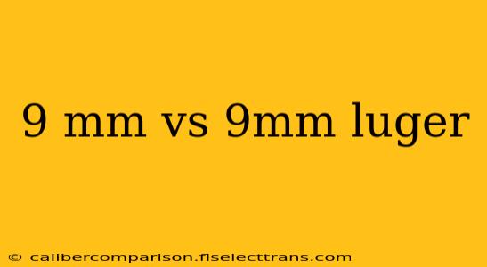 9 mm vs 9mm luger