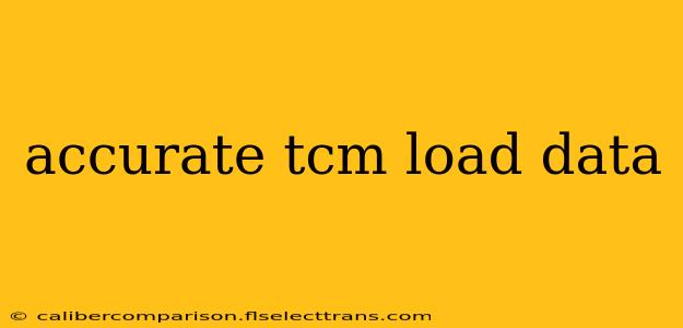 accurate tcm load data