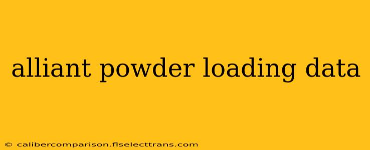 alliant powder loading data