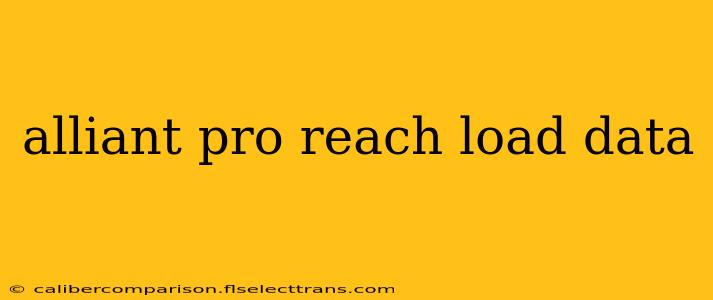 alliant pro reach load data