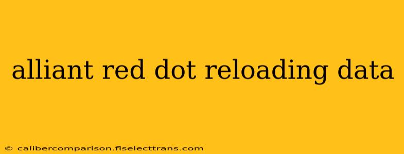 alliant red dot reloading data