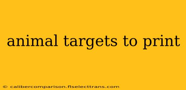 animal targets to print