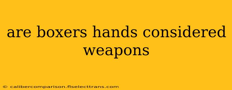 are boxers hands considered weapons