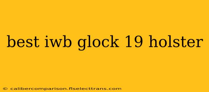 best iwb glock 19 holster