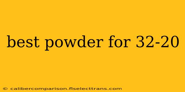 best powder for 32-20