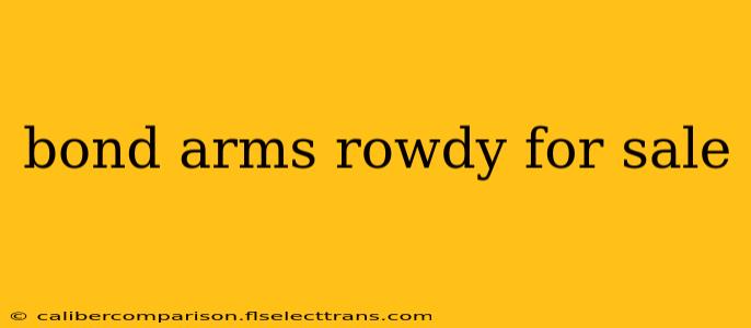 bond arms rowdy for sale