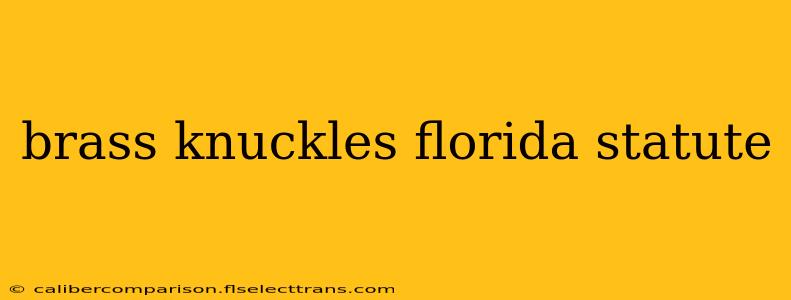 brass knuckles florida statute