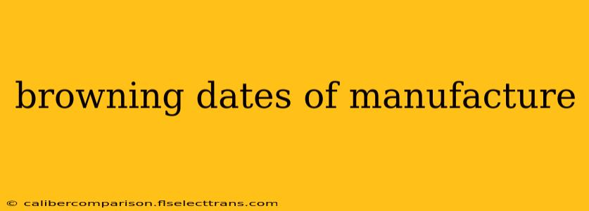 browning dates of manufacture