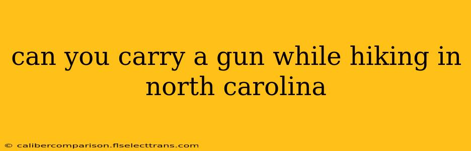 can you carry a gun while hiking in north carolina