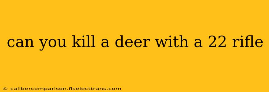 can you kill a deer with a 22 rifle