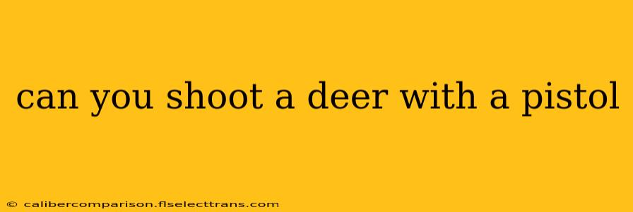 can you shoot a deer with a pistol