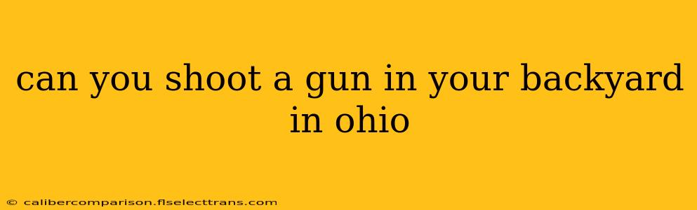 can you shoot a gun in your backyard in ohio