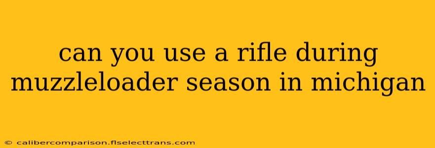 can you use a rifle during muzzleloader season in michigan