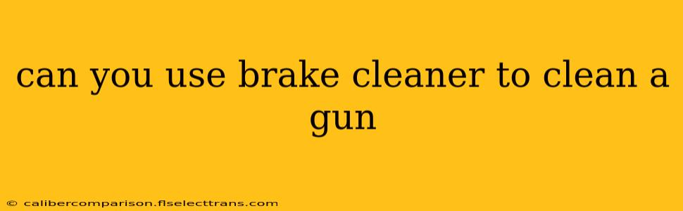 can you use brake cleaner to clean a gun