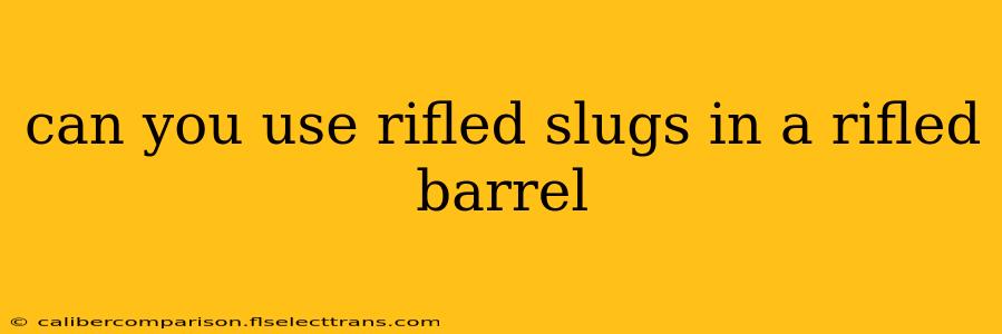 can you use rifled slugs in a rifled barrel