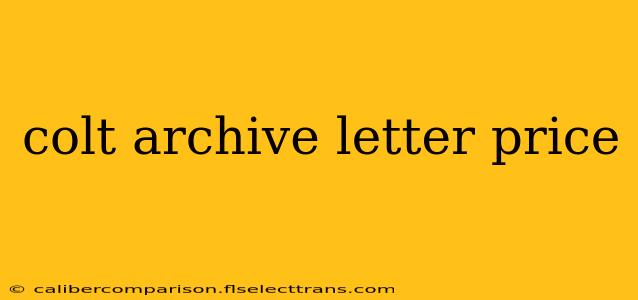 colt archive letter price