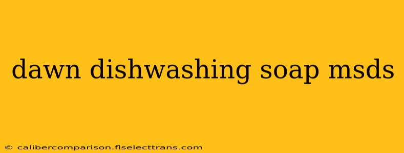 dawn dishwashing soap msds