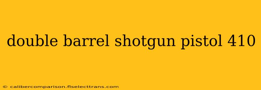 double barrel shotgun pistol 410