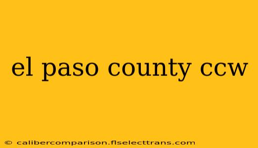 el paso county ccw