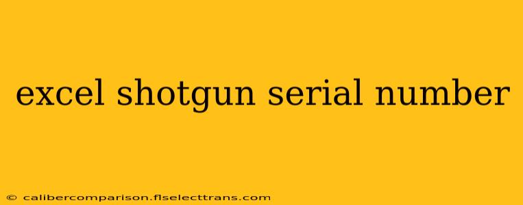 excel shotgun serial number