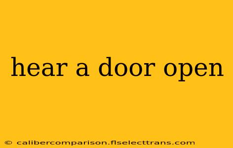 hear a door open