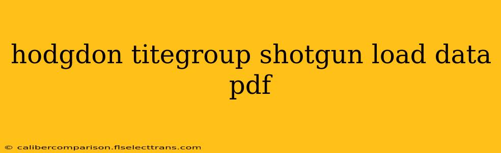 hodgdon titegroup shotgun load data pdf