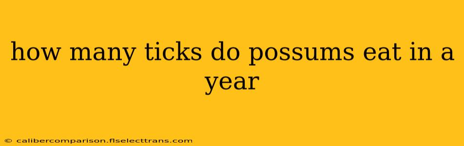 how many ticks do possums eat in a year