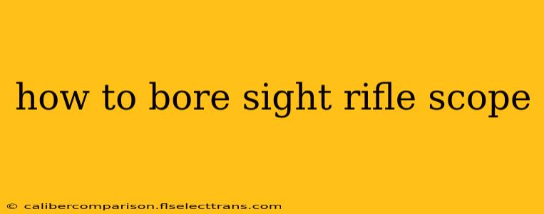 how to bore sight rifle scope