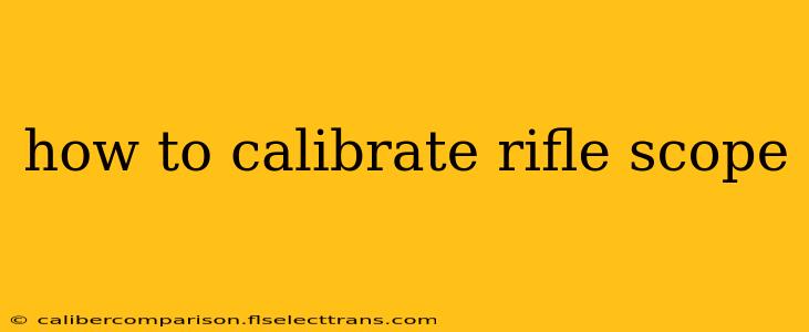 how to calibrate rifle scope