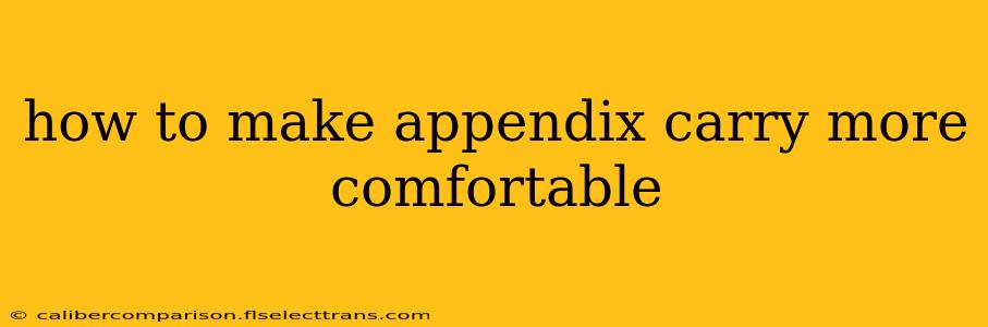 how to make appendix carry more comfortable