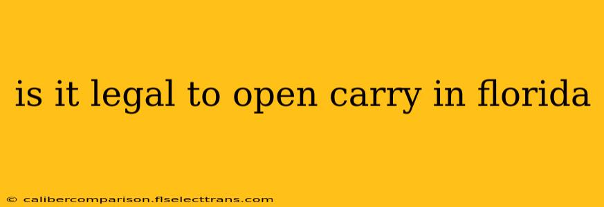 is it legal to open carry in florida