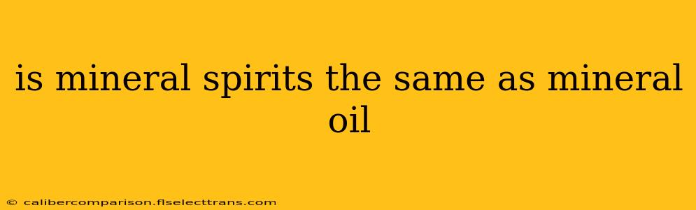 is mineral spirits the same as mineral oil