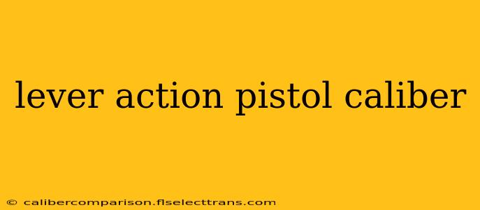 lever action pistol caliber