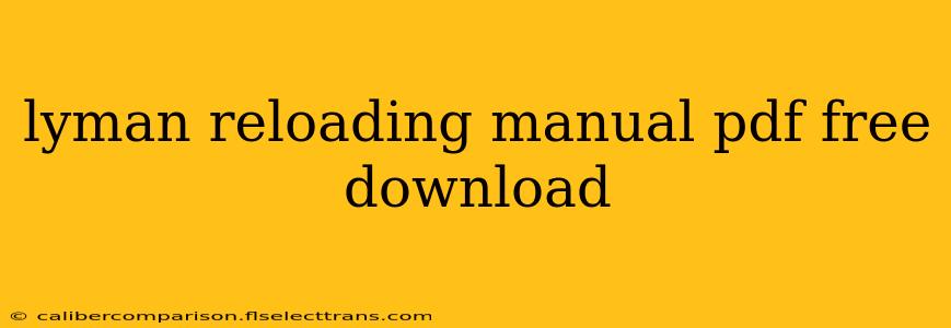 lyman reloading manual pdf free download