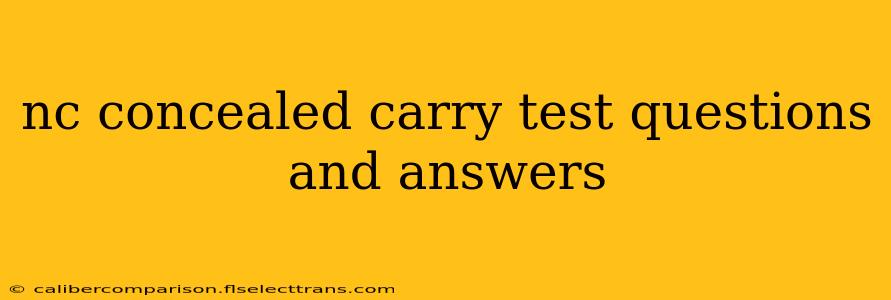 nc concealed carry test questions and answers