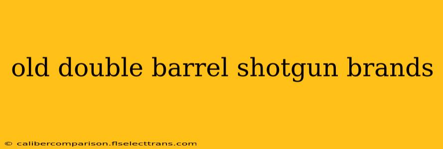 old double barrel shotgun brands