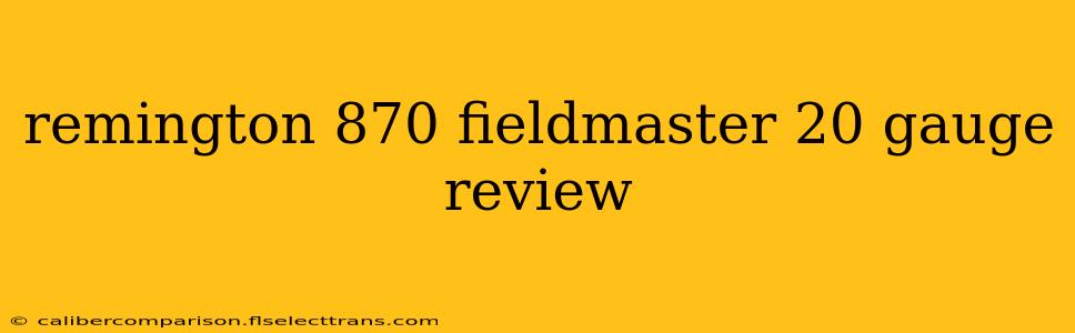 remington 870 fieldmaster 20 gauge review