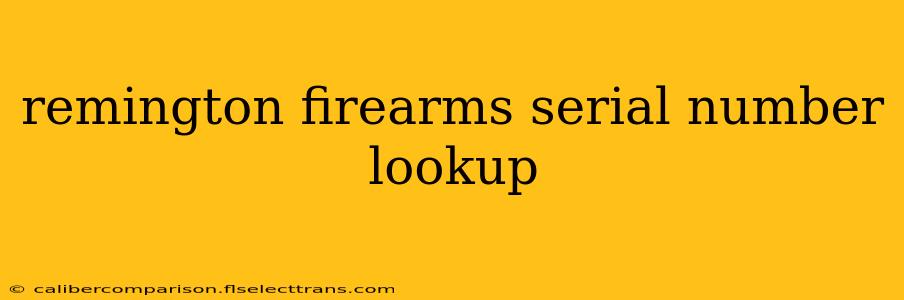 remington firearms serial number lookup