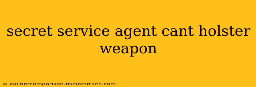 secret service agent cant holster weapon