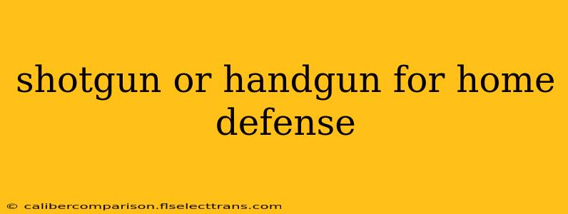 shotgun or handgun for home defense