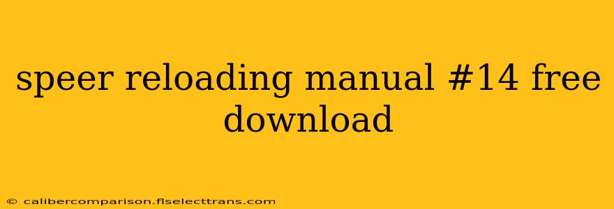 speer reloading manual #14 free download