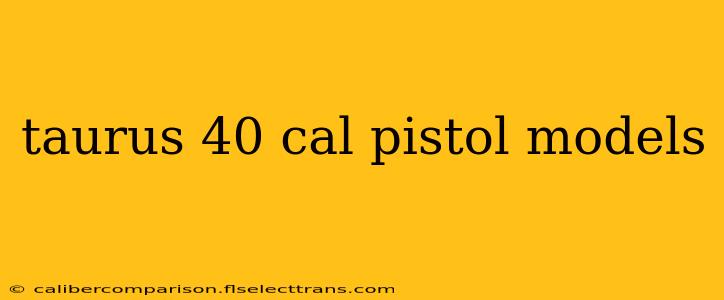 taurus 40 cal pistol models