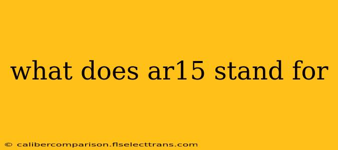 what does ar15 stand for