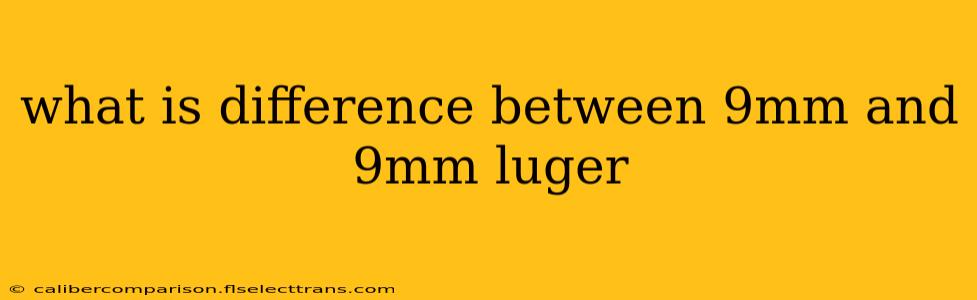 what is difference between 9mm and 9mm luger