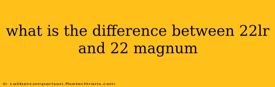 what is the difference between 22lr and 22 magnum