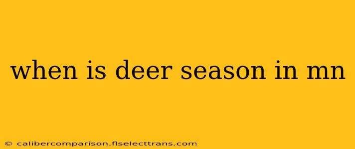 when is deer season in mn