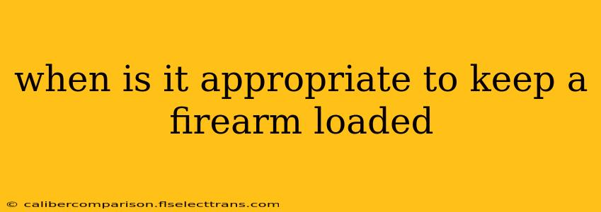 when is it appropriate to keep a firearm loaded